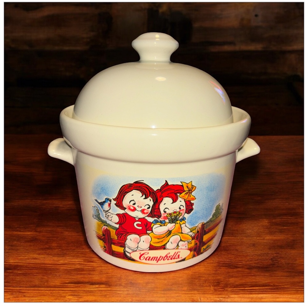 Vintage 1998 Kids Campbell's Soup Tureen Ceramic Houston Harvest With Lid